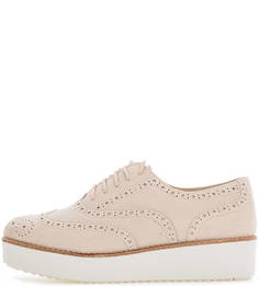 Кожаные полуботинки с брогированием на танкетке Aldo