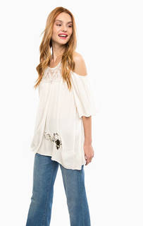 Однотонная блуза с прозрачными вставками Desigual