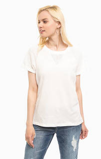 Белая хлопковая футболка с короткими рукавами Scotch&Soda