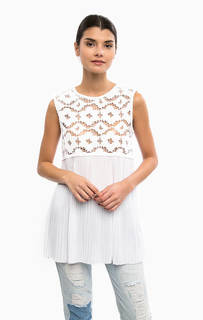 Белый плиссированный топ Trussardi Jeans