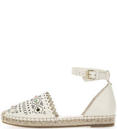 Кожаные сандалии с фигурной перфорацией Guess