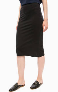 Трикотажная черная юбка с разрезом Vero Moda