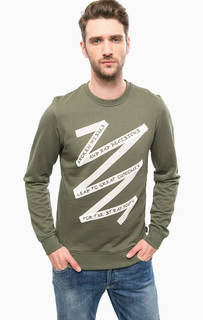 Свитшот цвета хаки с принтом Jack & Jones