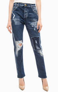 Зауженные джинсы с заломами и принтом Replay