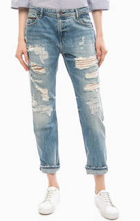 Рваные джинсы с заломами и вышивкой Hilfiger Denim