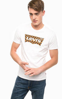 Белая хлопковая футболка с круглым вырезом Levis®