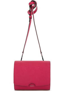 Маленькая кожаная сумка с откидным клапаном Dkny