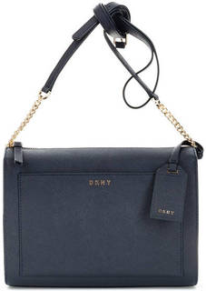 Синяя кожаная сумка через плечо Dkny