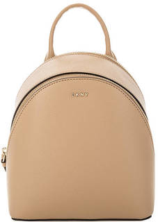 Бежевая кожаная сумка Dkny