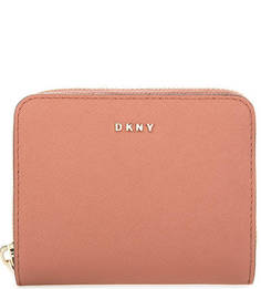 Коричневый кошелек из сафьяновой кожи Dkny