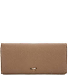 Кожаный кошелек с двумя отделами для купюр Dkny