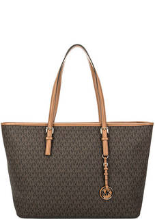 Вместительная сумка на молнии с длинными ручками Michael Michael Kors