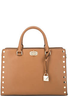 Сумка из сафьяновой кожи с металлическим декором Michael Michael Kors