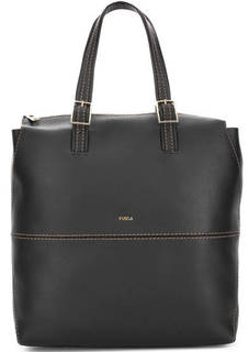 Черная сумка из мягкой кожи с одним отделом Furla