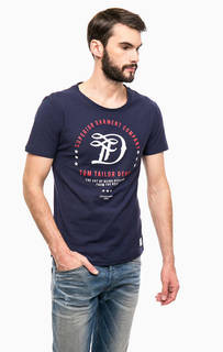 Хлопковая футболка с круглым вырезом Tom Tailor Denim