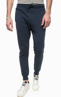 Синие брюки джоггеры с принтом Guess
