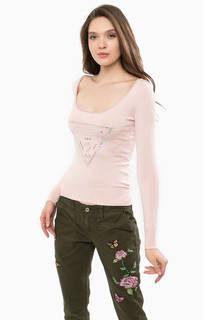 Розовый джемпер с круглым вырезом Guess