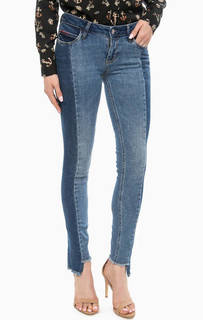 Синие джинсы скинни с необработанным краем Guess