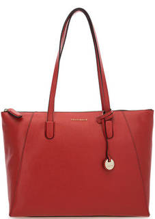 Красная сумка из натуральной кожи на молнии Coccinelle