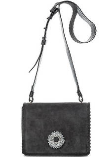 Замшевая сумка с декоративной отделкой Coccinelle