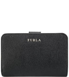 Черный кошелек из сафьяновой кожи Furla