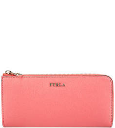 Коралловый кошелек из сафьяновой кожи Furla