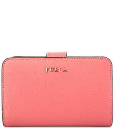 Коралловый кошелек из сафьяновой кожи Furla