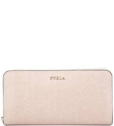 Бежевый кошелек из сафьяновой кожи Furla