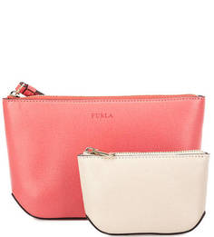 Набор из двух кожаных косметичек Furla