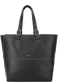 Кожаная сумка с контрастной строчкой Furla