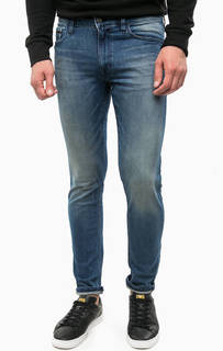 Синие джинсы скинни с заломами Calvin Klein Jeans