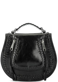 Черная кожаная сумка с откидным клапаном Rebecca Minkoff