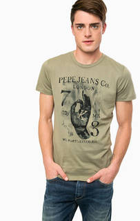 Хлопковая футболка с короткими рукавами Pepe Jeans