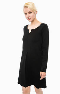 Черное трикотажное платье с расклешенной юбкой Cinque