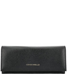 Черный кошелек из сафьяновой кожи Coccinelle