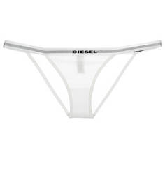 Белые трусы-слипы с прозрачной вставкой Diesel