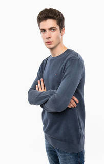Хлопковый джемпер синего цвета Hilfiger Denim