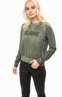 Хлопковый свитшот цвета хаки G Star RAW
