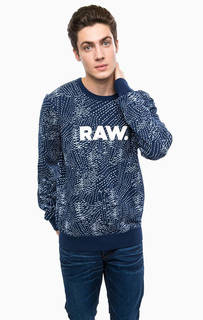 Синий хлопковый свитшот G Star RAW