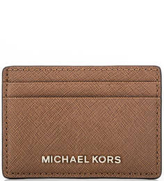 Коричневая кожаная визитница Michael Michael Kors