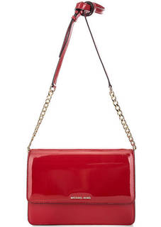 Красная кожаная сумка с откидным клапаном Michael Michael Kors