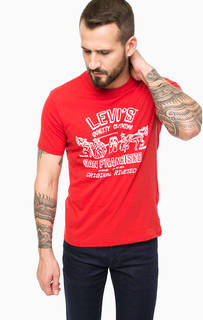 Хлопковая футболка с контрастным принтом Levis®