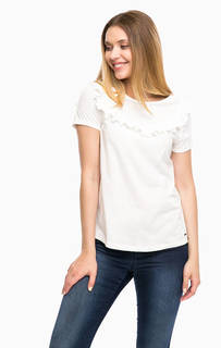 Хлопковая футболка с рюшами Tom Tailor Denim