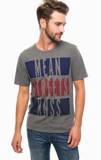 Серая футболка с короткими рукавами и принтом Lee