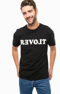 Черная хлопковая футболка с принтом Lee