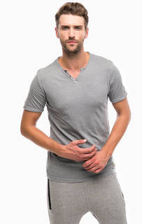 Хлопковая футболка с декоративными пуговицами Jack & Jones