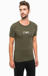 Хлопковая футболка с логотипом бренда Emporio Armani