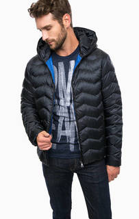 Пуховик на молнии с капюшоном EA7