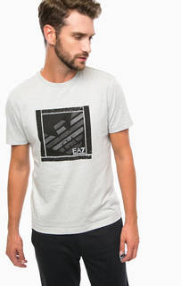Хлопковая футболка с контрастным принтом EA7