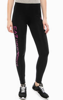 Хлопковые леггинсы с логотипом бренда EA7